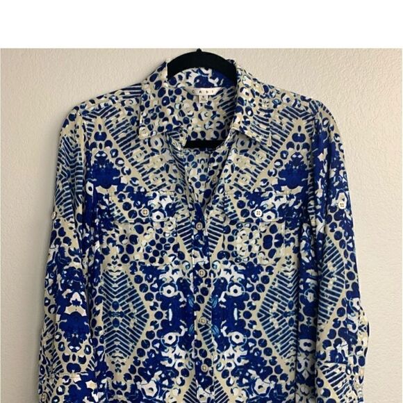 Cabi #422 Blue Jewel Button Down Shirt Dress - Picture 12 of 16